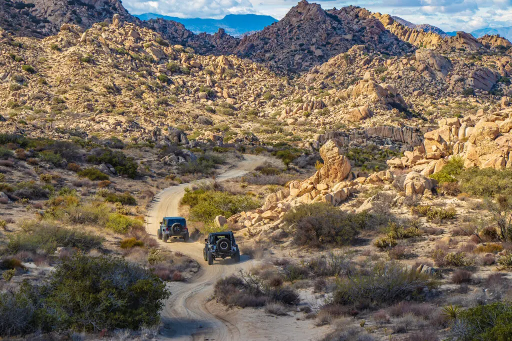JEEP driving off-road. 