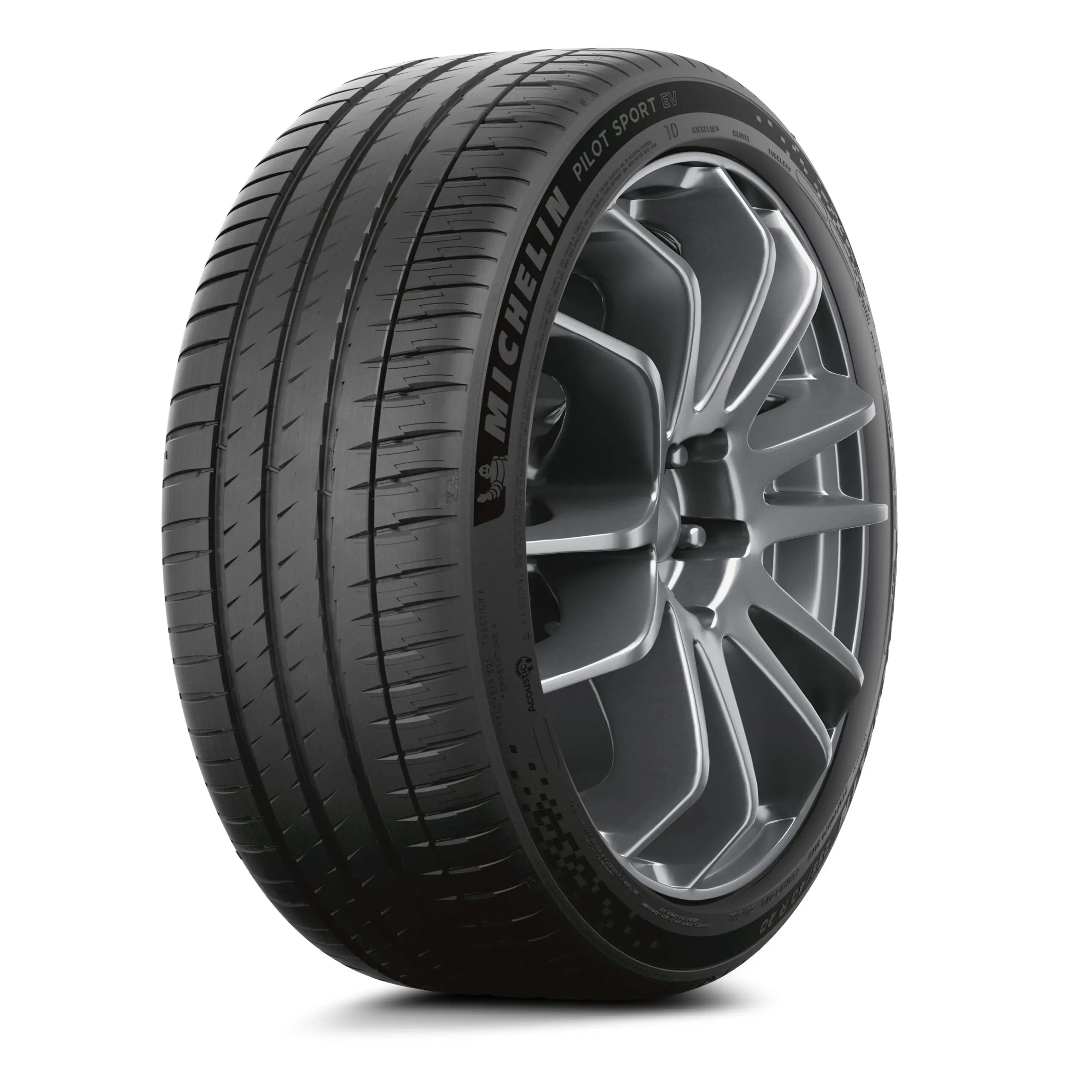 Mich – Pilot Sport EV A photograph of a Michelin LTX MS2 tire on a white background