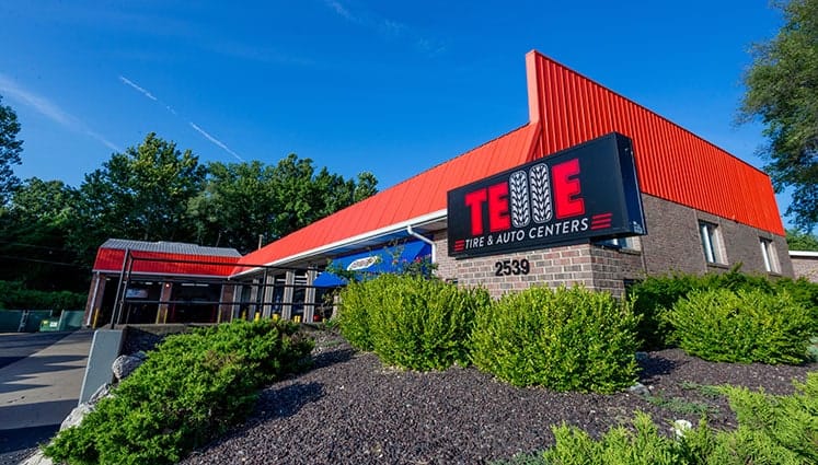 The exterior of the Telle Tire & Auto Centers in St. Charles, Missouri.