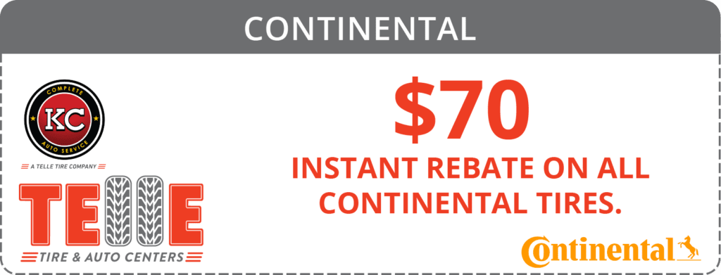 $70 Instant rebate on all continental tires