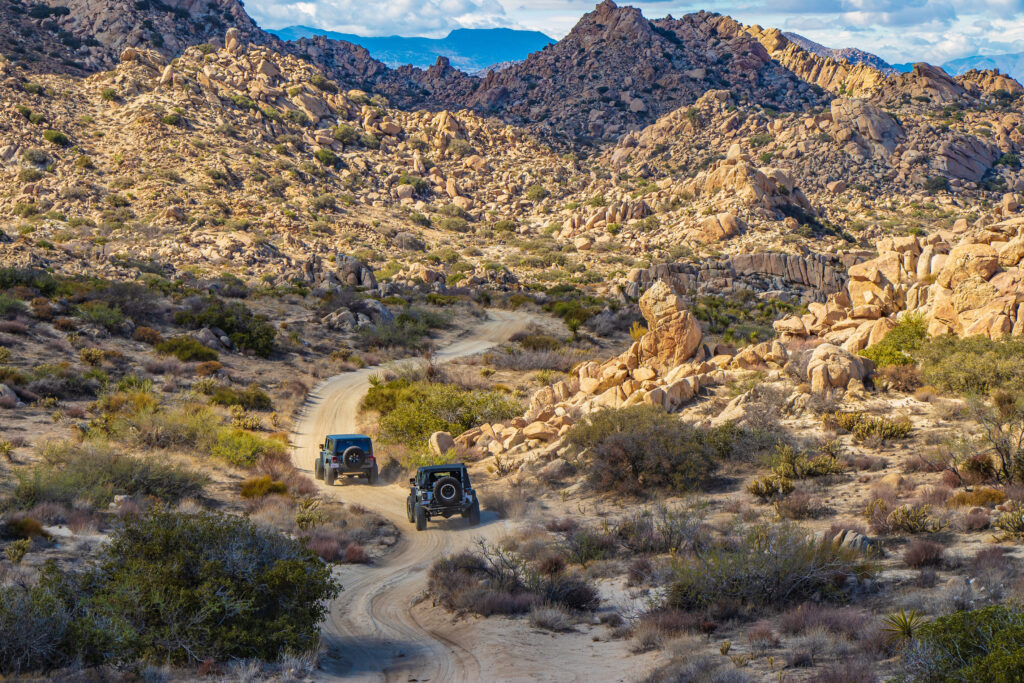 JEEP driving off-road. 