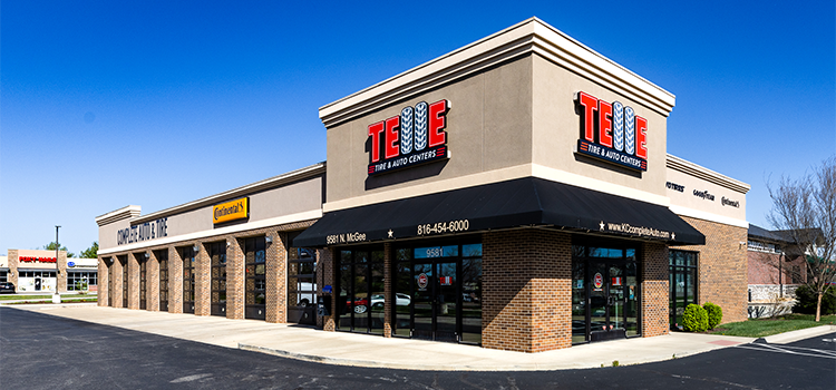 Storefront newly-opened Telle Tire location greater KCMO area