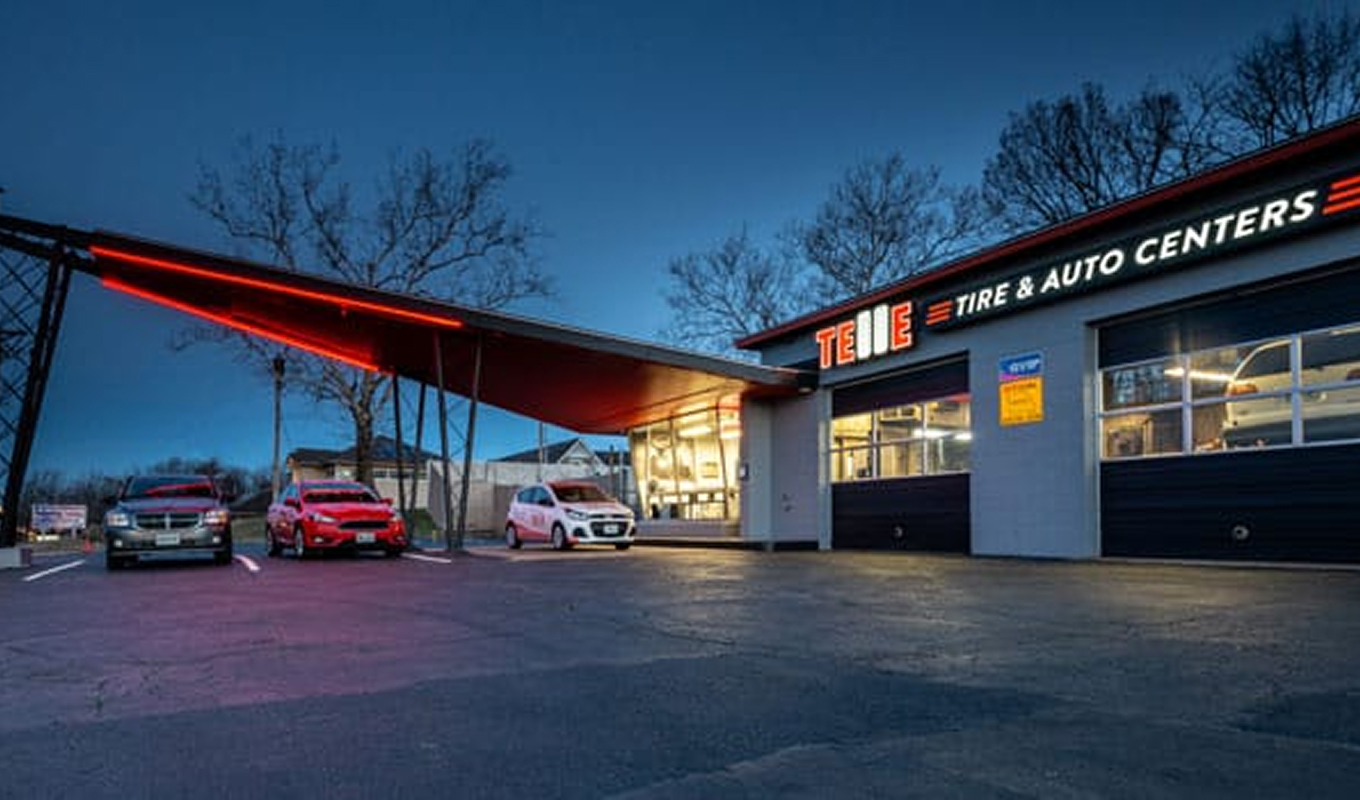 The exterior of the Telle Tire & Auto Center location in Eureka, MO.