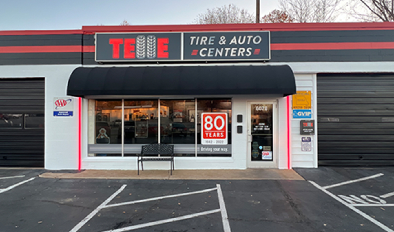 The exterior of the Telle Tire & Auto Center location in Oakville, MO.