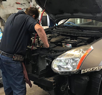 Mechanic repairing a car