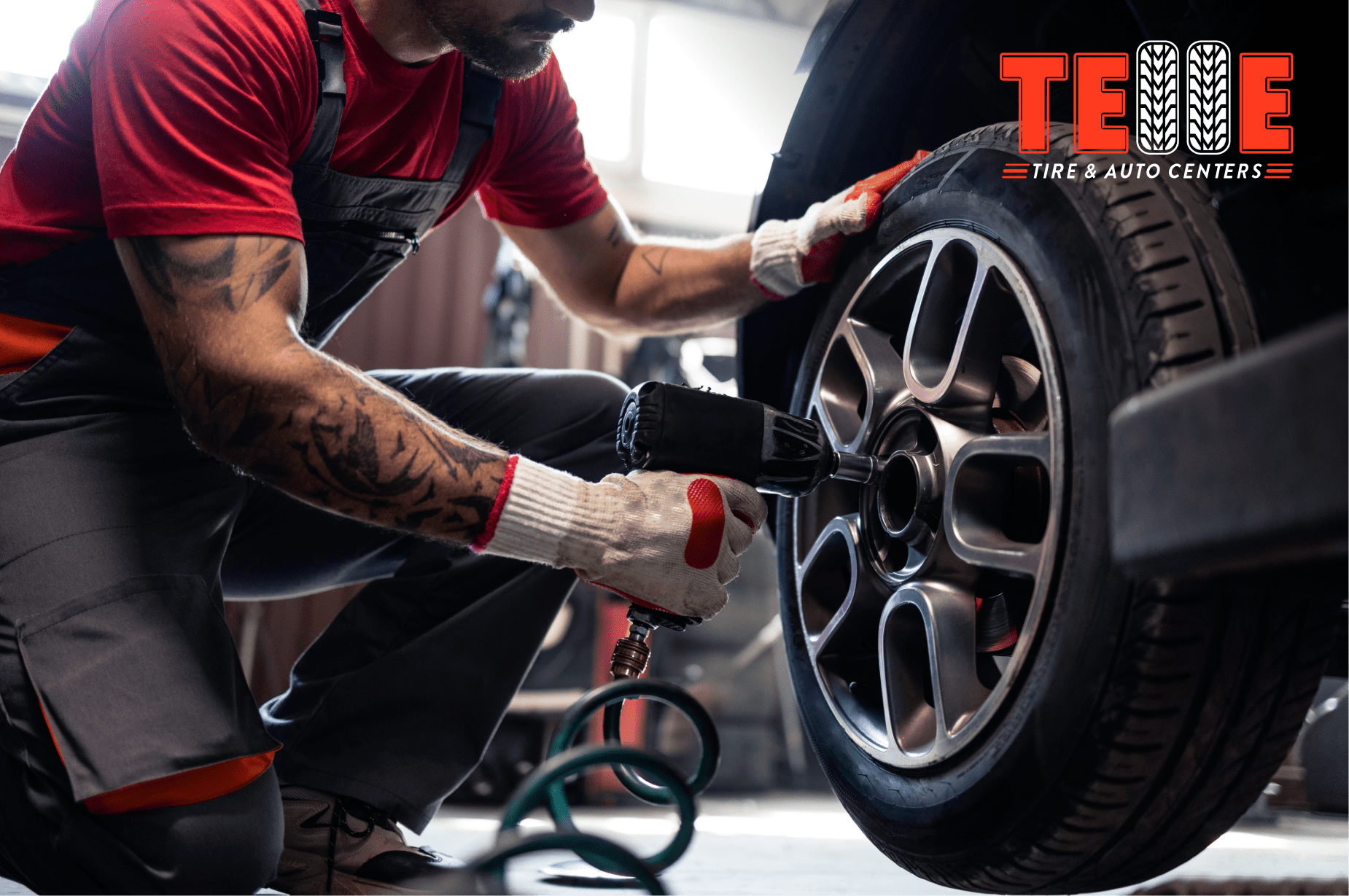 Technician performing a Springfield MO tire inspection at Telle Tire & Auto Centers