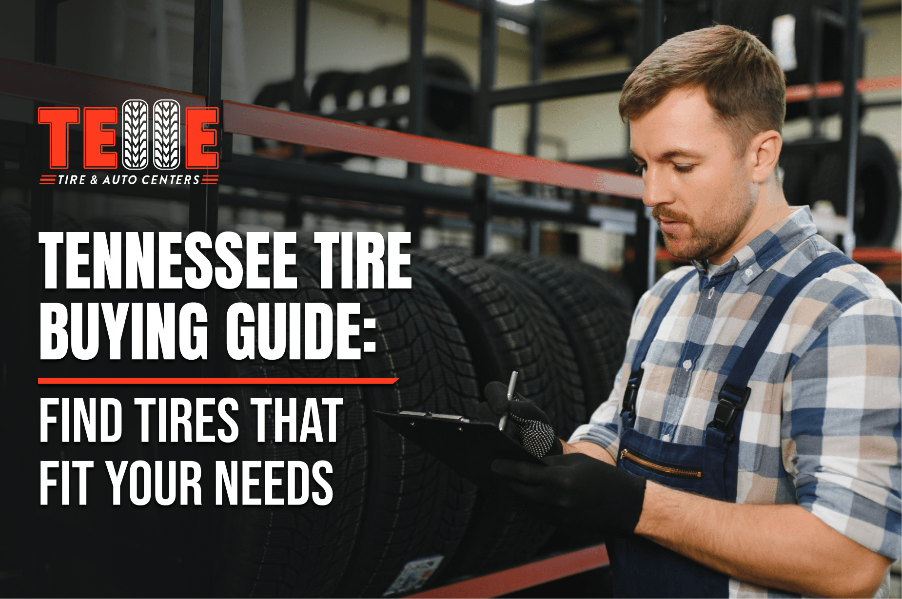 Technician inspecting new all-season tires for a customer in Tennessee