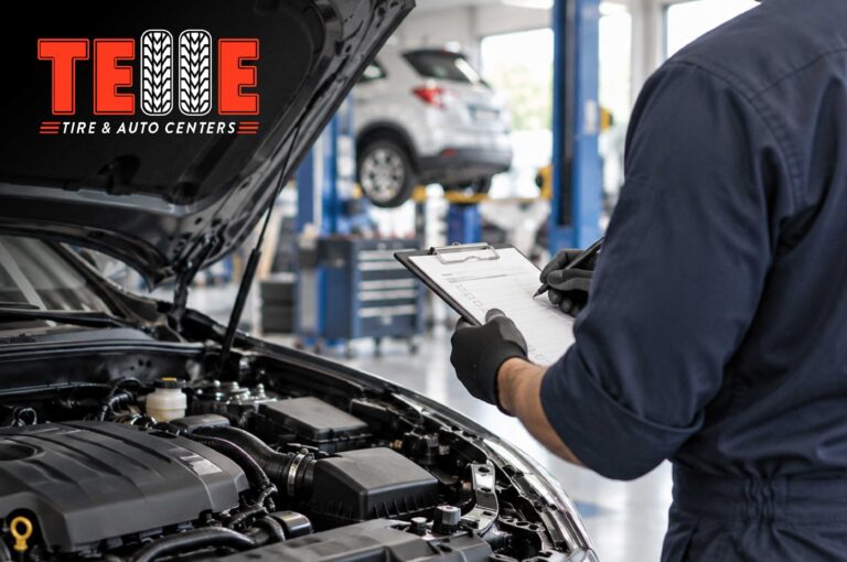 Technician performing Tennessee car maintenance schedule inspection