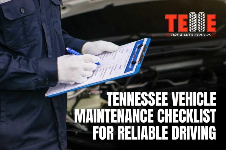 Tennessee driver reviewing a vehicle maintenance checklist before service