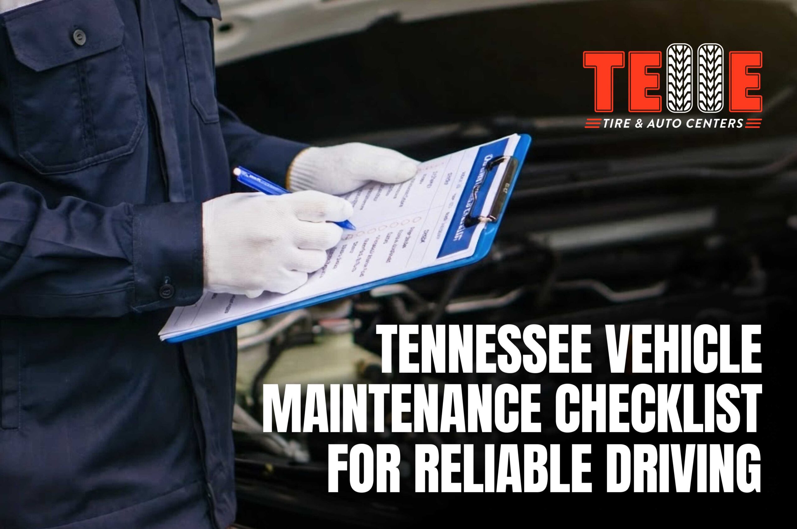 Tennessee driver reviewing a vehicle maintenance checklist before service